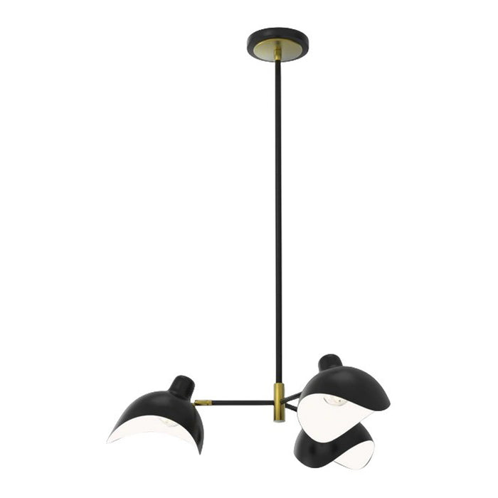 GJ Styles - Portna Chandelier in Brass/Matte Black - RL96 - GreatFurnitureDeal