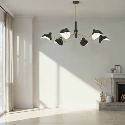 GJ Styles - Middlemarsh Chandelier in Matte Black - RL97 - GreatFurnitureDeal