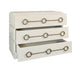 Worlds Away - Roderick Three Drawer Chest With Antique Brass Connected Circle Hardware In Matte Antique White Lacquer - RODERICK AW - GreatFurnitureDeal