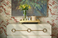 Worlds Away - Roderick Three Drawer Chest With Antique Brass Connected Circle Hardware In Matte Antique White Lacquer - RODERICK AW - GreatFurnitureDeal
