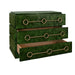 Worlds Away - Roderick Three Drawer Chest With Antique Brass Connected Circle Hardware In Emerald Burl Wood - RODERICK EBW - GreatFurnitureDeal