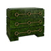 Worlds Away - Roderick Three Drawer Chest With Antique Brass Connected Circle Hardware In Emerald Burl Wood - RODERICK EBW - GreatFurnitureDeal
