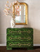 Worlds Away - Roderick Three Drawer Chest With Antique Brass Connected Circle Hardware In Emerald Burl Wood - RODERICK EBW - GreatFurnitureDeal