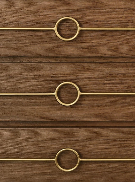 Worlds Away - Roderick Three Drawer Chest With Antique Brass Connected Circle Hardware In Provincial Brown Oak - RODERICK PBO - GreatFurnitureDeal