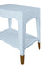 Worlds Away - Ronny Tapered Leg One Drawer Side Table With Antique Brass Foot Caps In Light Blue Lacquer - RONNY LB - GreatFurnitureDeal