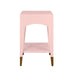 Worlds Away - Ronny Tapered Leg One Drawer Side Table With Antique Brass Foot Caps In Pink Lacquer - RONNY PI - GreatFurnitureDeal