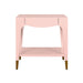 Worlds Away - Ronny Tapered Leg One Drawer Side Table With Antique Brass Foot Caps In Pink Lacquer - RONNY PI - GreatFurnitureDeal