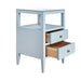 Worlds Away - Roscoe Side Table In Textured Light Blue Linen - ROSCOE LB - GreatFurnitureDeal