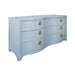 Worlds Away - Rosie Curved Front Six Drawer Chest In Textured Light Blue - ROSIE LB - GreatFurnitureDeal