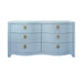 Worlds Away - Rosie Curved Front Six Drawer Chest In Textured Light Blue - ROSIE LB - GreatFurnitureDeal