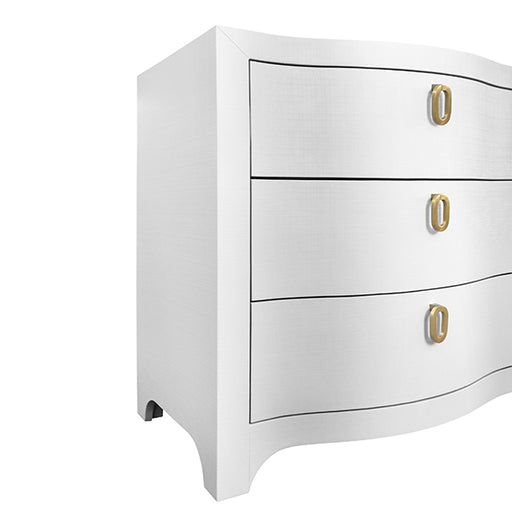 Worlds Away - Rosie Curved Front Six Drawer Chest in Textured White - ROSIE WH - GreatFurnitureDeal