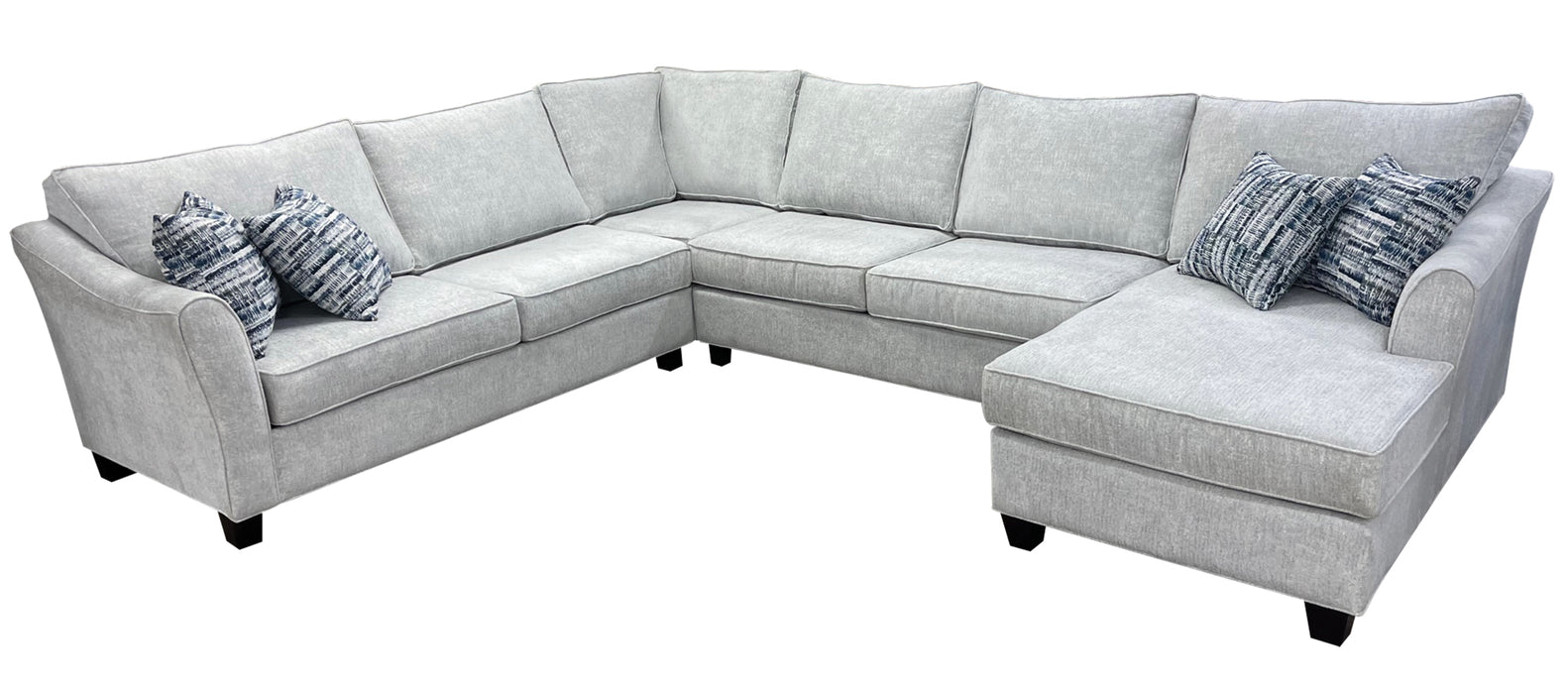 Mariano Italian Leather Furniture - Rowan 4 Piece Sectional in Cirrus Blue - 5700-30L-10C-30A-24R