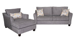 Mariano Italian Leather Furniture - Rowan Arm Chaise in Daydream Seaglass - 5700-24 - GreatFurnitureDeal