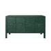 Worlds Away - Four Door Buffet With Antique Brass Circle Hardware In Dyed Green Grasscloth - RUE GR - GreatFurnitureDeal