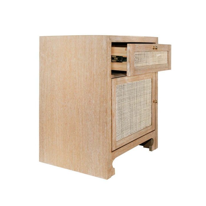 Worlds Away - Ruth Cabinet in Natural Cerused Oak - RUTH CO - GreatFurnitureDeal