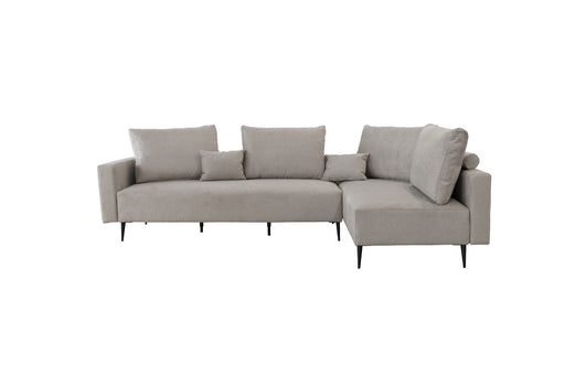 ESF Furniture - Redford Sectional with Moonap Wooden Top in Beige - REDFORD-BEIGE - GreatFurnitureDeal