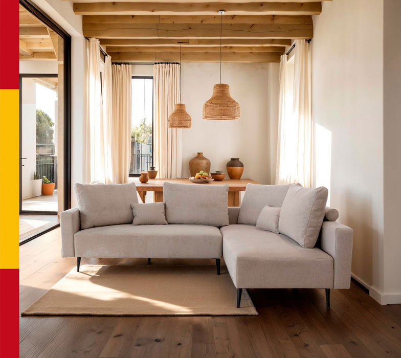ESF Furniture - Redford Sectional in Beige - REDFORD-SEC