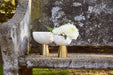 Worlds Away - Small White Marble Bowl With Brass Base - REVE SM - GreatFurnitureDeal