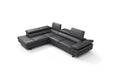 J&M Furniture - Rimini Italian Leather LHF Sectional Sofa in Light Grey (I867) - 17775-LHF - GreatFurnitureDeal