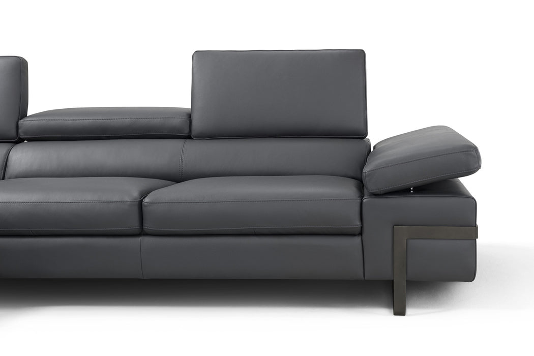 J&M Furniture - Rimini Italian Leather LHF Sectional Sofa in Light Grey (I867) - 17775-LHF - GreatFurnitureDeal