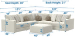 Jackson Furniture - Ritzy 5 Piece Sectional Sofa in Bone/Pearl - 223536-223531-223559-223531-223537 - GreatFurnitureDeal