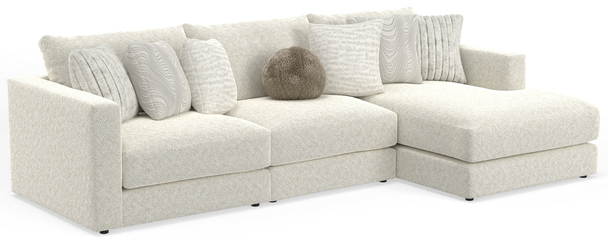 Jackson Furniture - Ritzy 3 Piece Sectional Sofa in Bone/Pearl - 223536-223531-223576 - GreatFurnitureDeal
