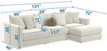 Jackson Furniture - Ritzy 3 Piece Sectional Sofa in Bone/Pearl - 223536-223531-223576 - GreatFurnitureDeal