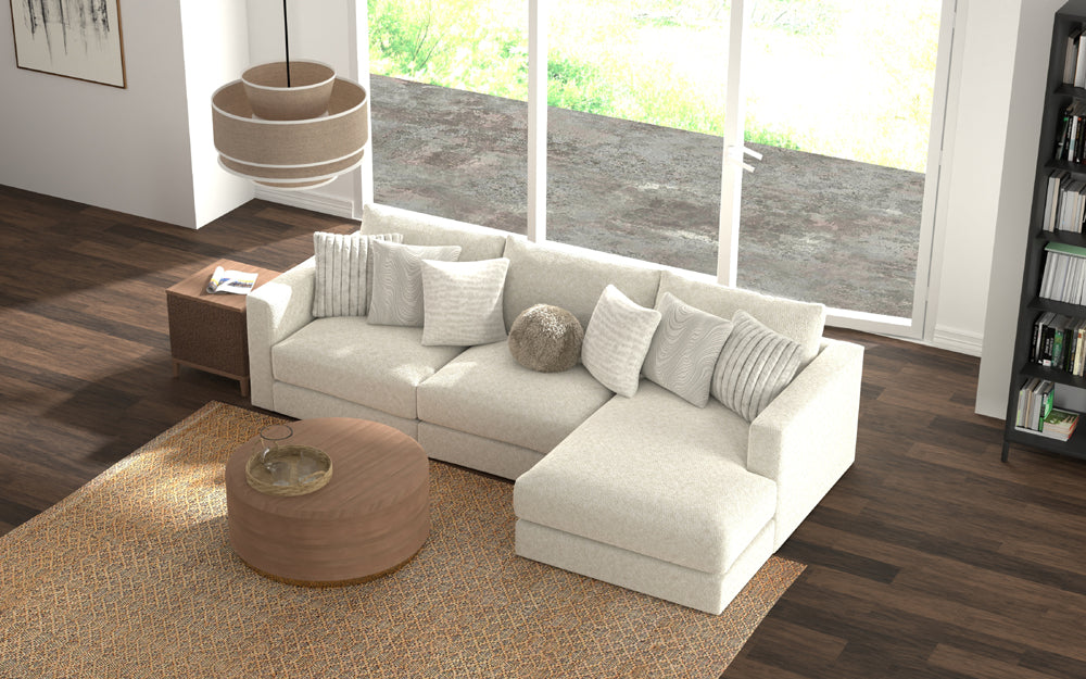 Jackson Furniture - Ritzy 3 Piece Sectional Sofa in Bone/Pearl - 223536-223531-223576 - GreatFurnitureDeal