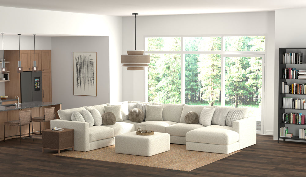 Jackson Furniture - Ritzy 6 Piece Sectional Sofa in Bone/Pearl - 223536-223531-223559-223531-223531-223576 - GreatFurnitureDeal