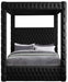 Meridian Furniture - Royal Black Velvet Upholstered King Bed (4 Boxes) - RoyalBlack-K - GreatFurnitureDeal