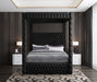 Meridian Furniture - Royal Black Velvet Upholstered King Bed (4 Boxes) - RoyalBlack-K - GreatFurnitureDeal