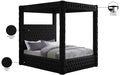Meridian Furniture - Royal Black Velvet Upholstered King Bed (4 Boxes) - RoyalBlack-K - GreatFurnitureDeal