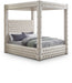 Meridian Furniture - Royal Beige Velvet Upholstered King Bed (4 Boxes) - RoyalCream-K - GreatFurnitureDeal