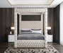 Meridian Furniture - Royal Beige Velvet Upholstered King Bed (4 Boxes) - RoyalCream-K - GreatFurnitureDeal