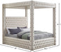 Meridian Furniture - Royal Beige Velvet Upholstered King Bed (4 Boxes) - RoyalCream-K - GreatFurnitureDeal