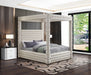 Meridian Furniture - Royal Beige Velvet Upholstered Queen Bed (4 Boxes) - RoyalCream-Q - GreatFurnitureDeal