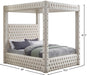 Meridian Furniture - Royal Beige Velvet Upholstered Queen Bed (4 Boxes) - RoyalCream-Q - GreatFurnitureDeal