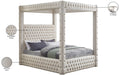 Meridian Furniture - Royal Beige Velvet Upholstered Queen Bed (4 Boxes) - RoyalCream-Q - GreatFurnitureDeal