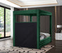 Meridian Furniture - Royal Green Velvet Upholstered Queen Bed (4 Boxes) - RoyalGreen-Q - GreatFurnitureDeal