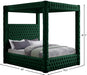 Meridian Furniture - Royal Green Velvet Upholstered Queen Bed (4 Boxes) - RoyalGreen-Q - GreatFurnitureDeal