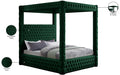 Meridian Furniture - Royal Green Velvet Upholstered Queen Bed (4 Boxes) - RoyalGreen-Q - GreatFurnitureDeal