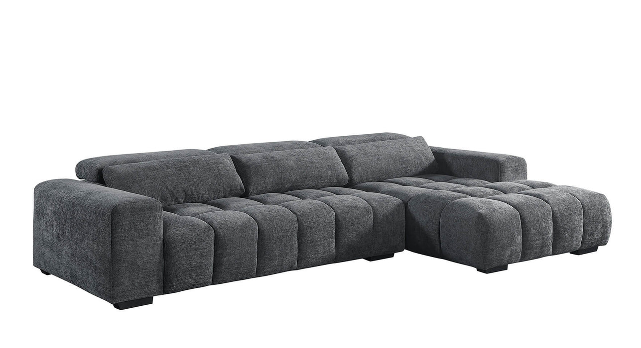 Mariano Furniture - S110 - Sectional with Right Facing Chaise in Dark Gray - BQ-S110 - GreatFurnitureDeal
