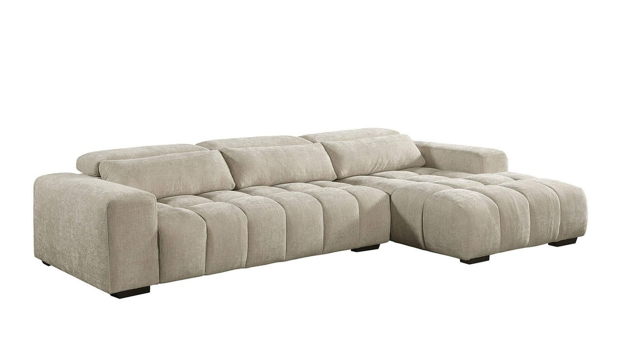 Mariano Furniture - S111 - Sectional with Right Facing Chaise in Beige - BQ-S111 - GreatFurnitureDeal