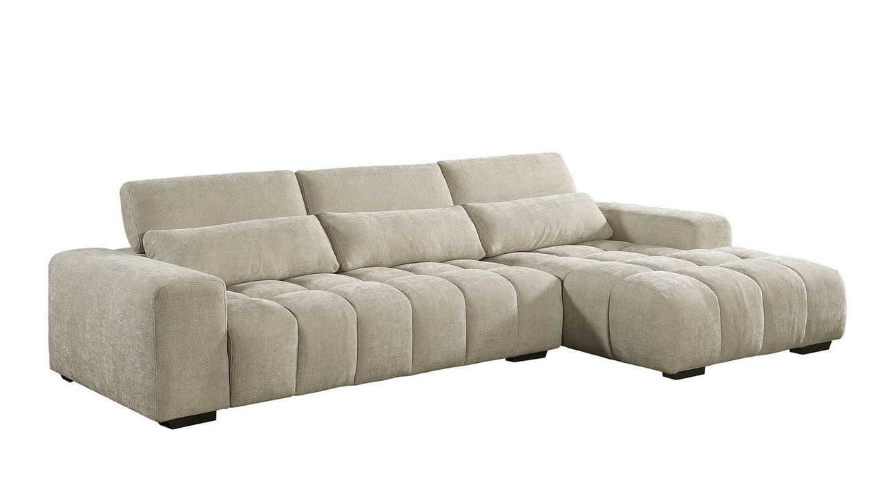 Mariano Furniture - S111 - Sectional with Right Facing Chaise in Beige - BQ-S111 - GreatFurnitureDeal