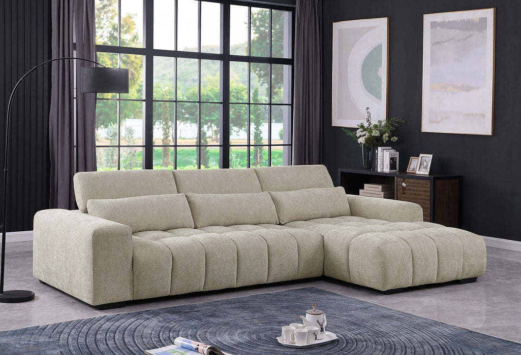 Mariano Furniture - S111 - Sectional with Right Facing Chaise in Beige - BQ-S111 - GreatFurnitureDeal