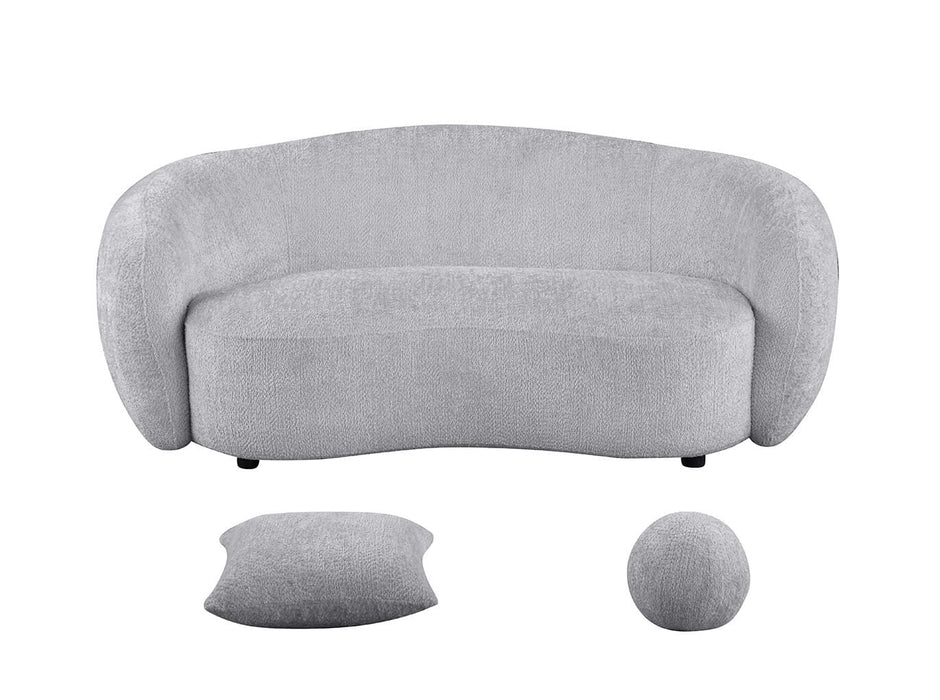 Mariano Furniture - Cozy Teddy Fabric Sofa & Loveseat in Light Gray - BQ-S91-SL - GreatFurnitureDeal