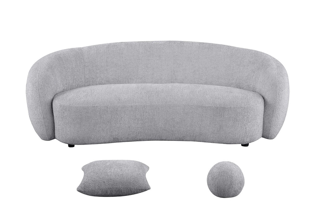Mariano Furniture - Cozy Teddy Fabric Sofa & Loveseat in Light Gray - BQ-S91-SL - GreatFurnitureDeal