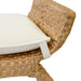 Worlds Away - Arched Bench In Woven Water Hyacinth With Performance Ivory Linen Cushion - SACHI - GreatFurnitureDeal