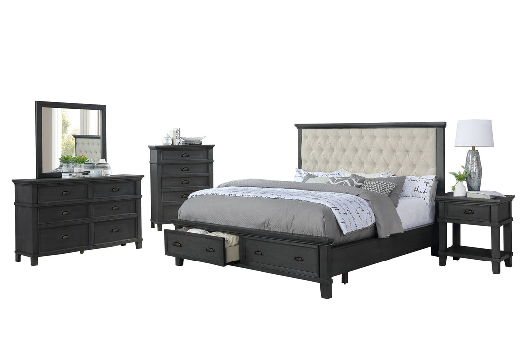 Mariano Furniture - Sandy 5 Piece Queen Bedroom Set in Cappuccino - BQ-SAN-Q4C - GreatFurnitureDeal