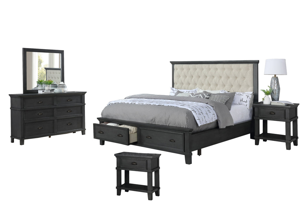 Mariano Furniture - Sandy 5 Piece Eastern King Bedroom Set in Cappuccino - BQ-SAN-EK4N - GreatFurnitureDeal